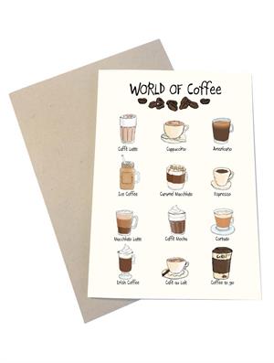 Mouse & Pen Kort - World Of Coffee (A6)